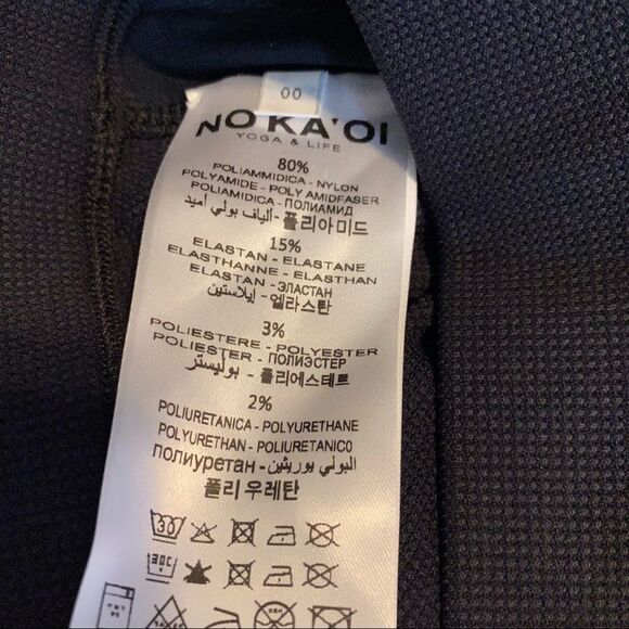 No Ka’ Oi Black Ecno Pants Tuxedo Stripe Leggings Tights Textured NWT Size XS/S - Picture 8 of 10